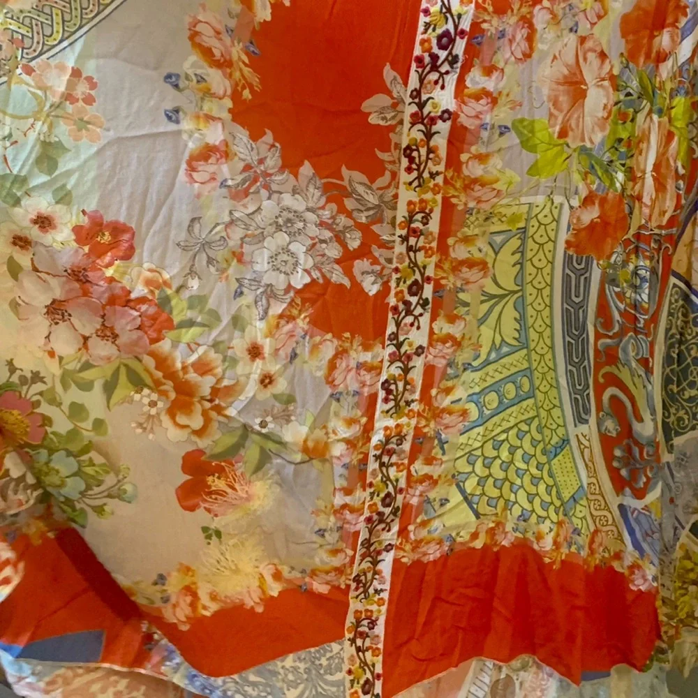 Johnny Was Bright Multicolor Floral Paisley Slip Maxi Dress - Picture 11 of 14